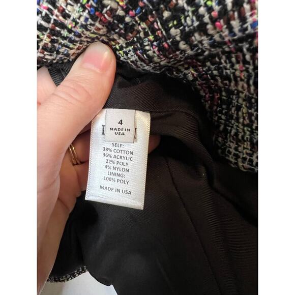 LINI Women's Blue Red McKenzie Tweed Double-Breasted Jacket Blazer Size 4 - Picture 7 of 8